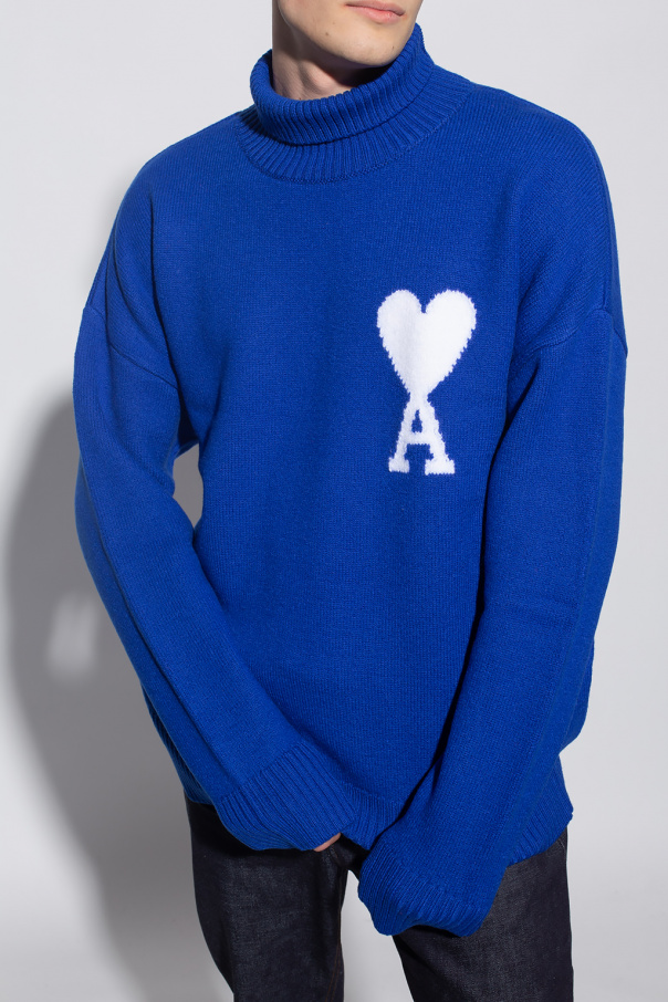 Blue Wool turtleneck sweater Ami Alexandre Mattiussi - IetpShops 